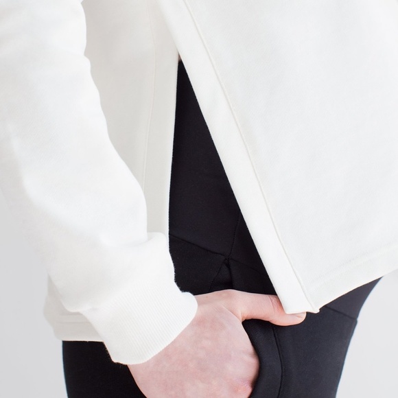 MATERNITY SOFT STRETCH SWEATSHIRT, WHITE - Picture 8 of 8